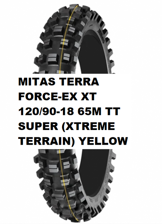 MITAS TERRA FORCE-EX XT 120/90-18 65M TT SUPER (XTREME TERRAIN) YELLOW