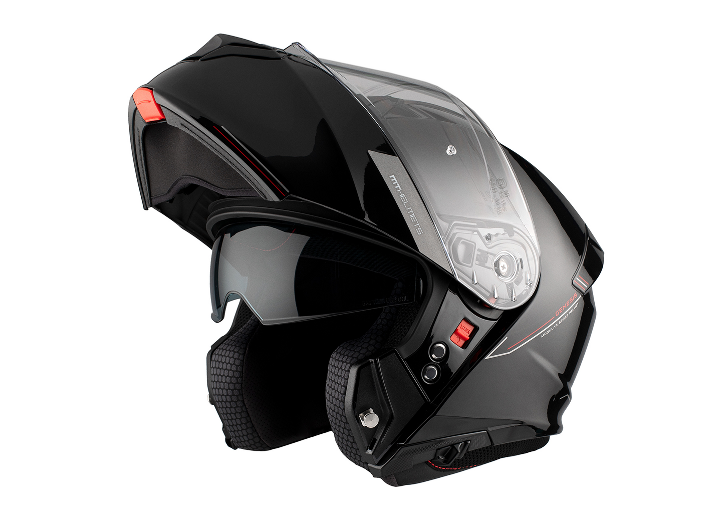 MT Helmets Capacete modular Genesis SV Solid - preto brilhante