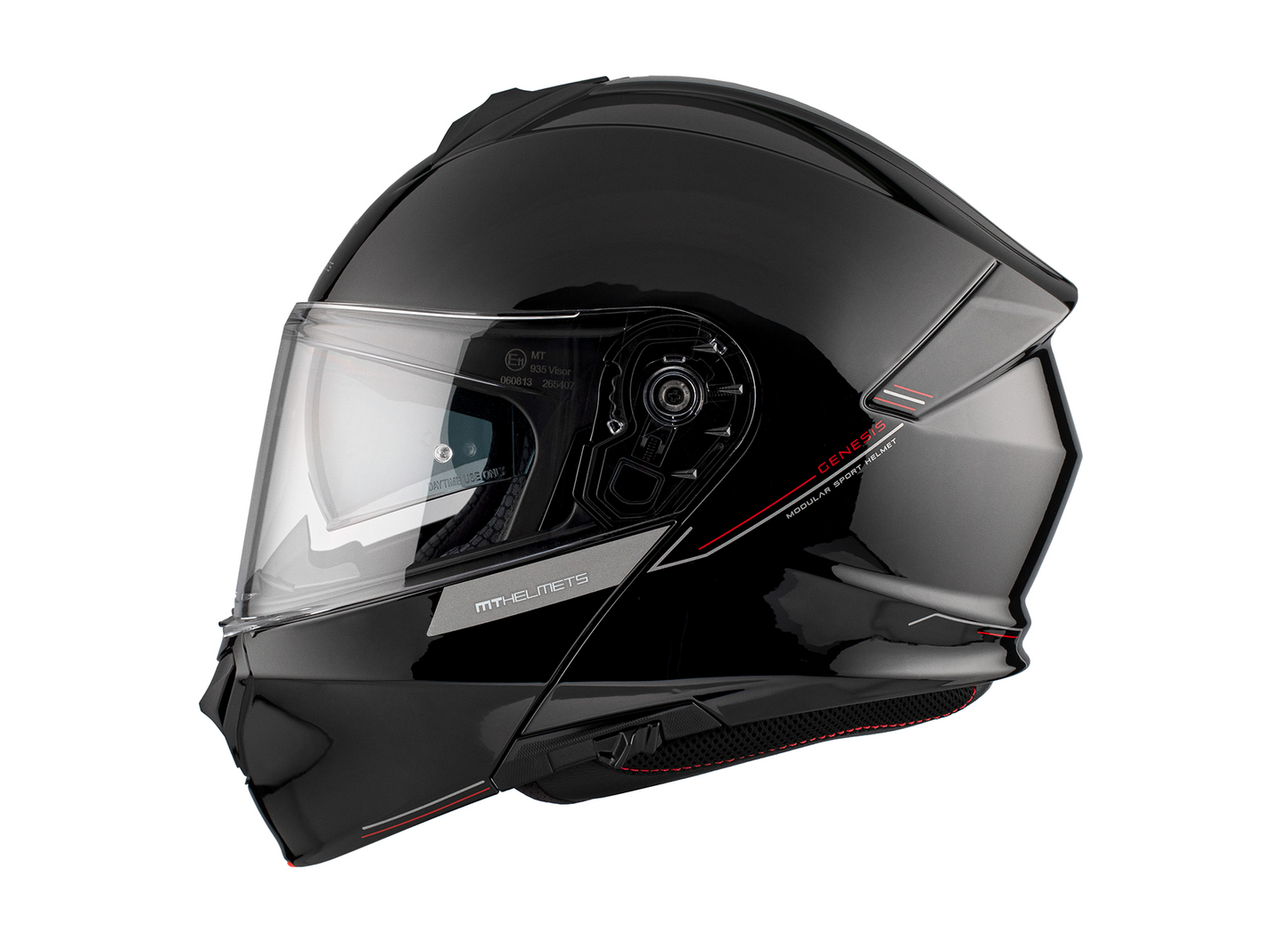 MT Helmets Capacete modular Genesis SV Solid - preto brilhante