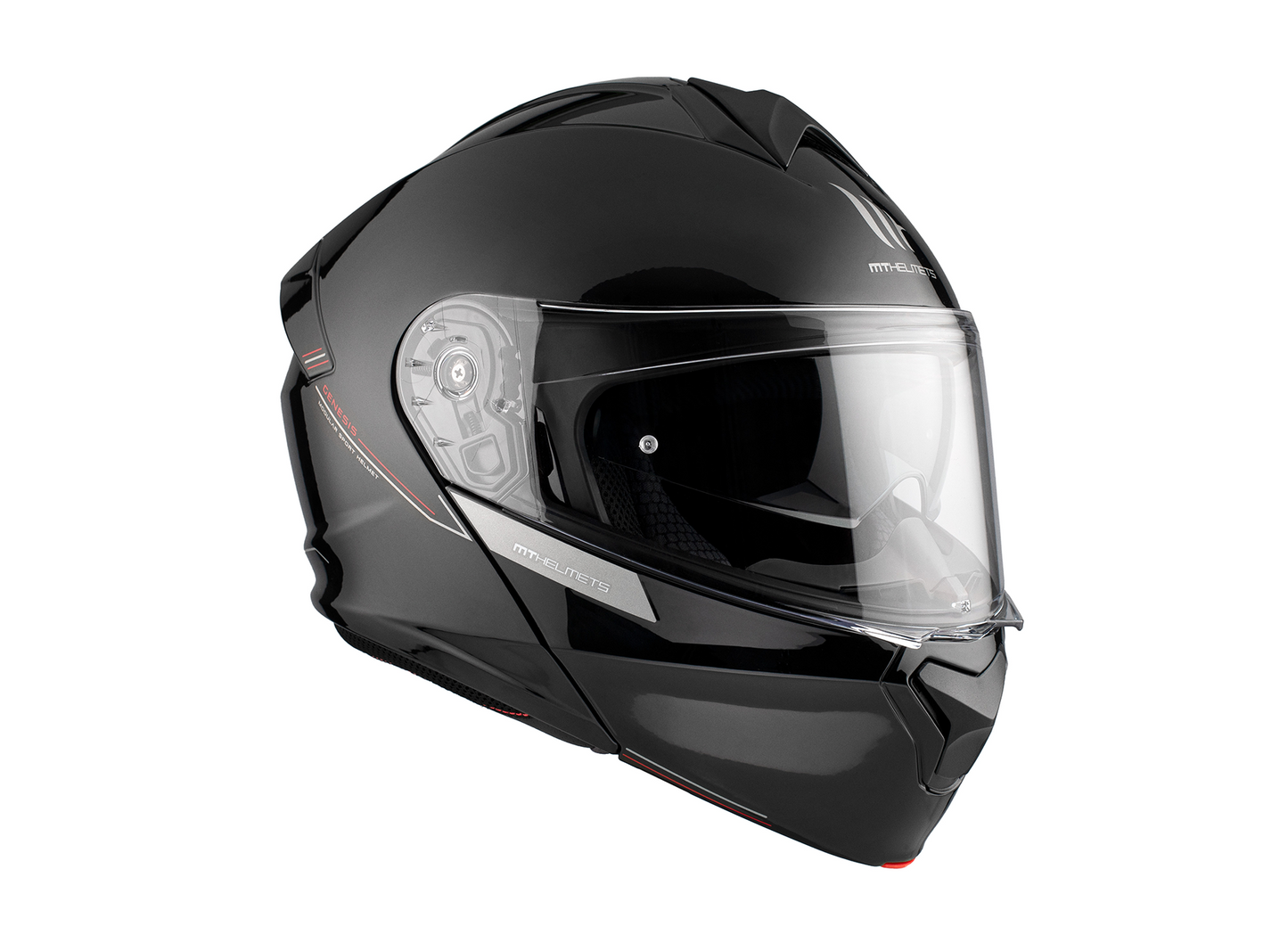 MT Helmets Capacete modular Genesis SV Solid - preto brilhante