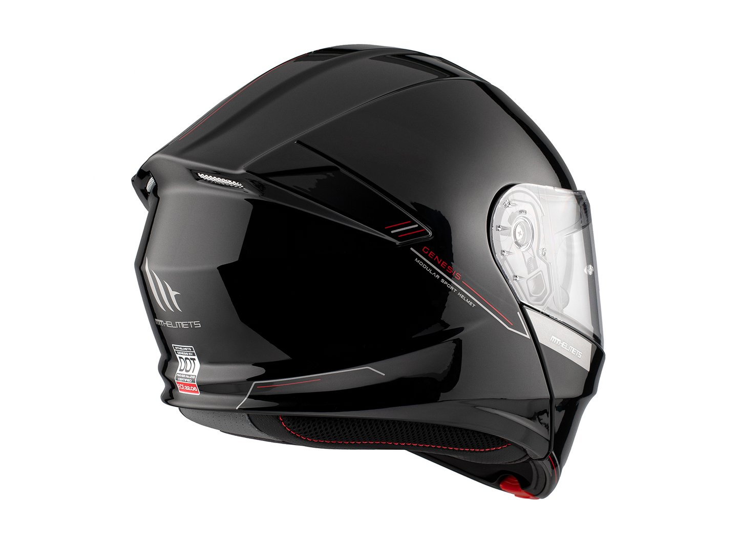 MT Helmets Capacete modular Genesis SV Solid - preto brilhante